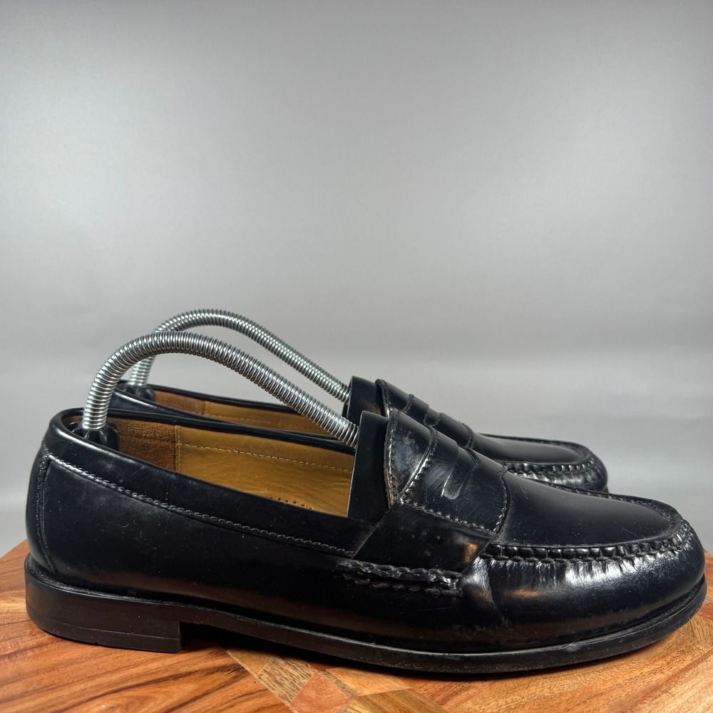 Cole Haan Mens Black Leather Penny Loafers 03503 Size 8.5 D Round Toe Slip On